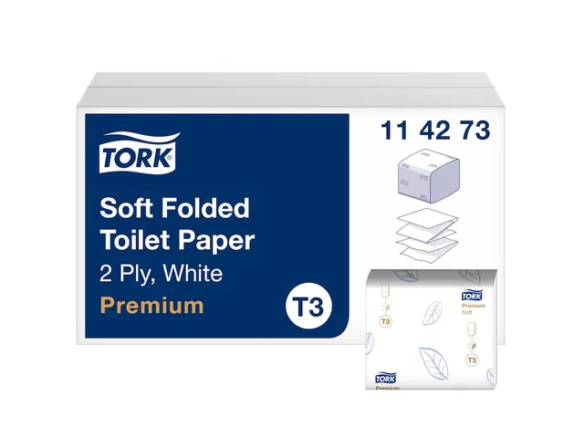 Toiletpapier Tork 114273 T3 zacht gevouwen premium 2-laags