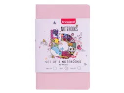 Notitieboek Bruynzeel A6 40vel glitter assorti set van 3 stuks