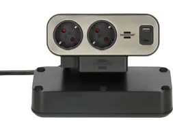 Stekkerdoos Brennenstuhl Estilo bureau duplex 10-voudig 1 USB C, 1 USB