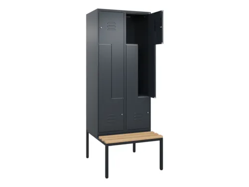 Z-garderobekast,HxBxD 2120x800x815mm,4vak,vak B 400mm,cil.-slot