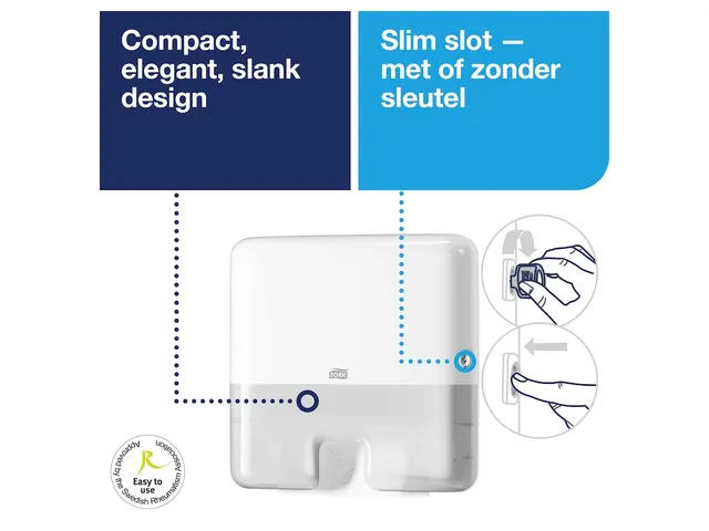 Tork 552100 H2 Mini Multifold Handdoek Dispenser Wit Voordeelbundel