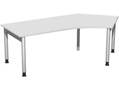 In hoogte verstelbaar hoekbureau 680-800x2166x1130mm grijs zilver