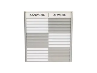 Menoor In-Uit bord 15 namen Aluminium Aanwezig/Afwezig Wit - 1