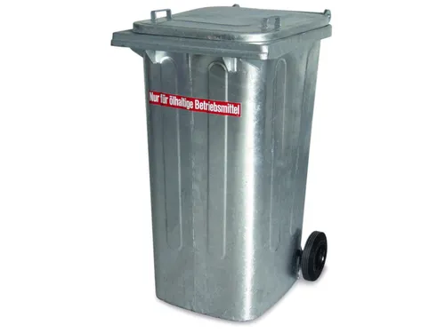 container,240l,HxBxD 1060x580x730mm,deksel staal,romp vuurverzinkt