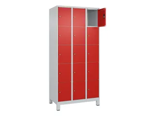 lockerkast,HxBxD 1950x900x500mm,3x5vakken,vak B 300mm,cil.-slot,voeten - 1