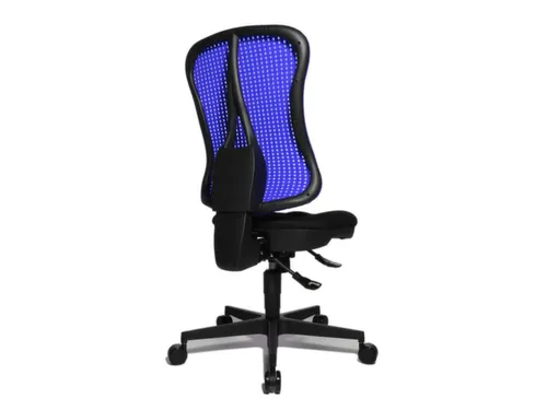 Bureaustoel Zitting Zwart Rugleuning Met Netbekleding In Blauw
