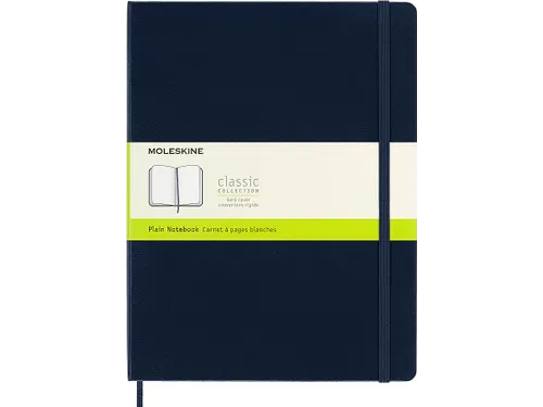 Notitieboek Moleskine XL 190x250mm blanco hard cover sapphire blue