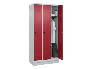 locker,HxBxD 1950x900x500mm,3vak,vak B 300mm,draaigrendel,sokkel - 3