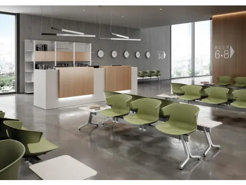 Wachtkamerbank 3Zittingen Kunststof Kuipen Grijs Frame Antraciet
