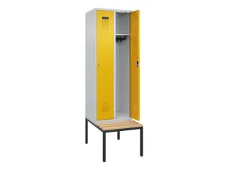 locker met bank,HxBxD 2120x600x815mm,2vak,vak B 300mm,cilinderslot - 1