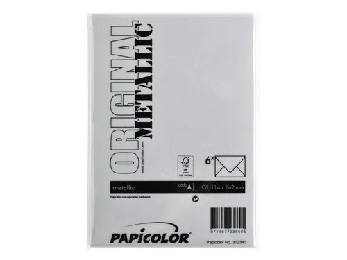 Envelop Papicolor C6 114x162mm Zilver Gegomd