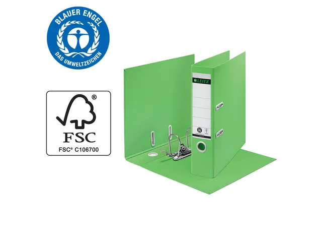Classeur à levier Leitz 180° Recycle A4 80mm carton vert