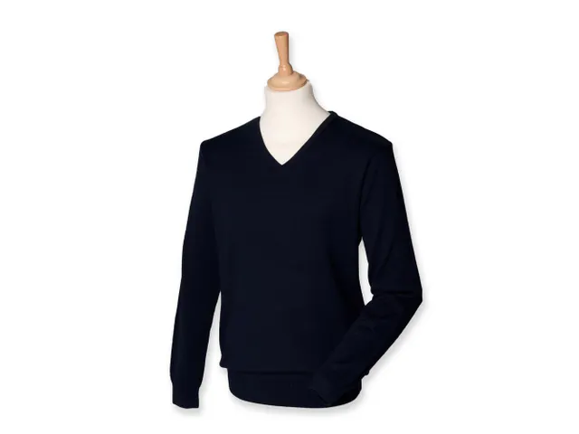 Henbury W720/H720 pullover met V-hals, marineblauw, maat XL, per stuk