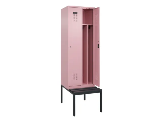 locker met bank,voor scheiding van kleding,HxBxD 2120x600x815mm,2vak