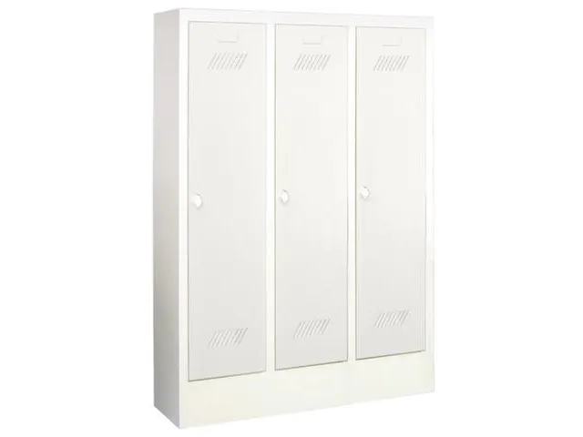 lockerkast v. kinderen,HxBxD 1300x780x300mm,3vak,RAL7035,front RAL5010