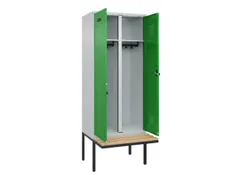 locker met bank,voor scheiding van kleding,HxBxD 2120x800x815mm,2vak