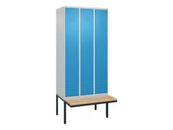 locker met bank,HxBxD 2120x900x815mm,3vak,vak B 300mm,cil.-slot