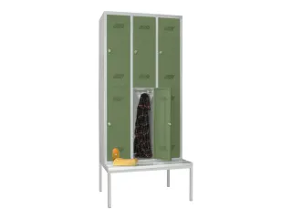 banklocker,dubbeldeks,HxBxD 2150x900x800mm,RAL7035,front RAL6011 - 1