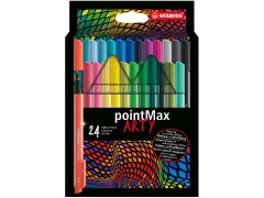 Viltstift STABILO pointMax 488/24 Arty medium assorti etui à 24 stuks