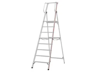 platformladder,bordes HxBxD 1880x440x400mm,8treden,aluminium - 2