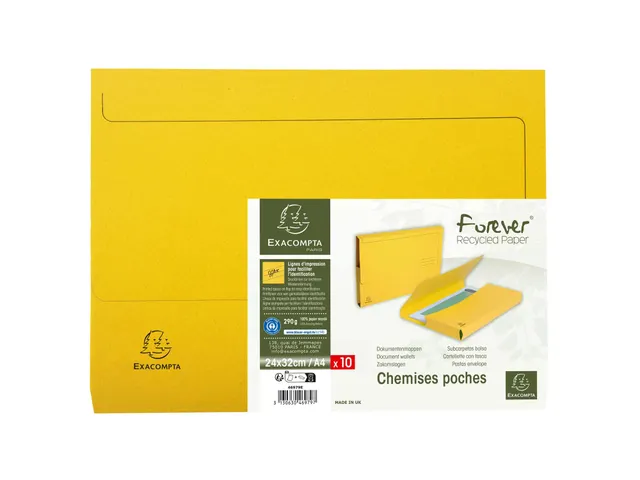 Pocketmappen In Felle Kleuren Forever A4 24.5x32.5cm Fel Geel