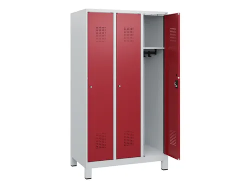 schoollocker,HxBxD 1630x900x500mm,3vak,vak B 300mm,cil.-slot,voeten