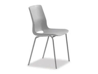 Kunststof kuipstoel,4voeten misty grey,zitting PP misty grey - 2