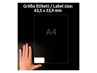 inkjetetiket Avery 63,5x33,9mm wit 25 vel 24 etiketten per vel - 4