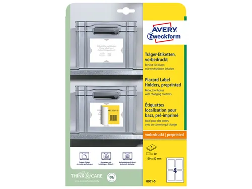 Avery Zweckform 8001 Voorbedrukte positioneeretiketten 120x80mm 20 st.