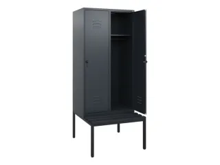 locker met bank,HxBxD 1950x800x815mm,2vak,vak B 400mm,draaigrendel - 2