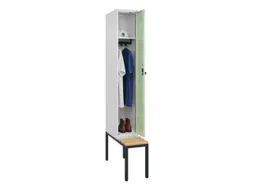 locker met bank,HxBxD 2120x300x815mm,1vak,vak B 300mm,draaigrendel