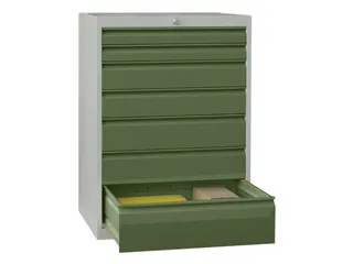 ladekast HxBxD 1000x715x600mm 7laden slot RAL7035 front RAL6011 - 2