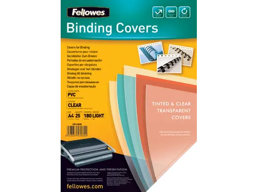 Voorblad Fellowes A4 Pvc 180 Micron Transparant 25 stuks
