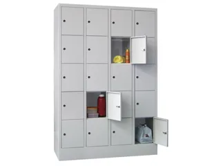 lockerkast,RAL 7035,HxBxD 1850x1200x500mm,4x5vakken,vak B 300mm - 1