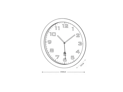 De Alba Horissimo M is een grote analoge wandklok 38 cm. zilvergrijs m