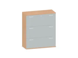 hangmappenkast 1150x1000x430mm 3hangmappenframes beuken + Lichtgrijs