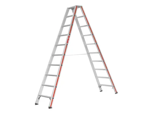 trapladder,beide zijden,2x10treden,Stand H 1,85m,balk L 2,54m