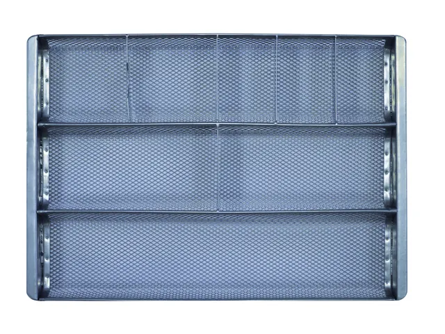 MESHORG metalen lade-organizer 7-vaks metaal zilvergrijs