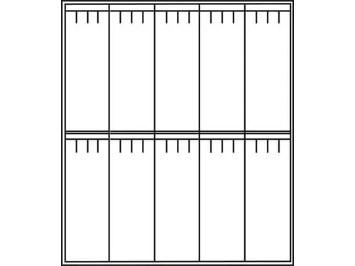 lockerkast,HxBxD 1800x1480x500mm,5x2vak.,romp RAL7035,front RAL5010