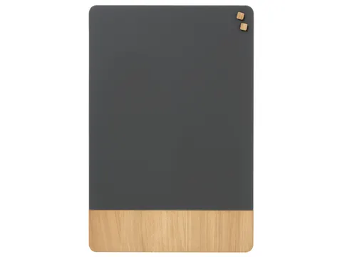 Glasmagneetbord Naga 60x80cm grijs/eiken afgeronde hoeken