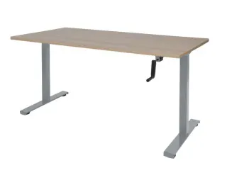 Slinger Bureau Zit-sta Aluminium Poot 160x80cm Blad Havanna Kers - 1