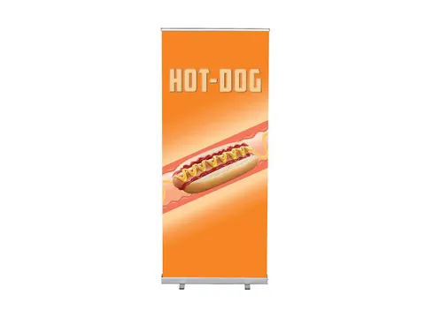 Roll-Banner 85x200 complete set met print "HOT-DOG"