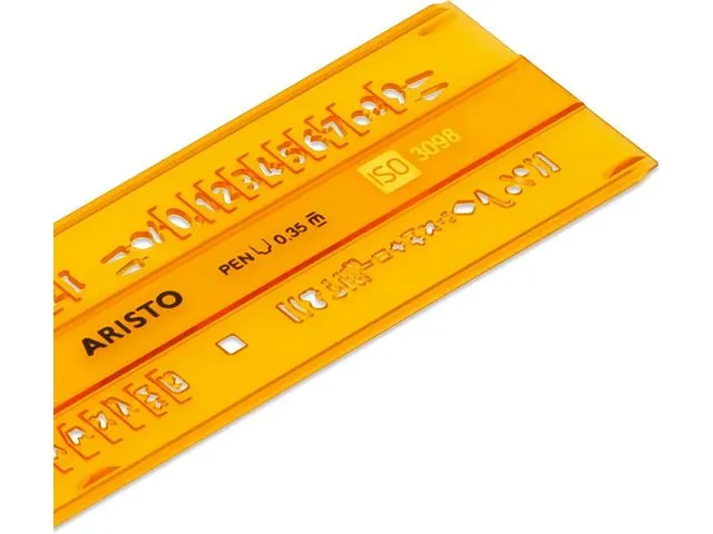 Gabarit Lettres Isonorme Aristo lettres droites 3,5mm