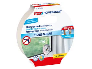 Powerbond Tesa 55744 montagetape transparant 19mmx5m - 1