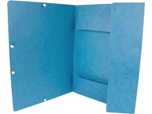 Elastomap A4 Met 3 Kleppen Karton Blauw Voor 200 Vel Pak 10 Stuks
