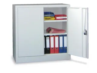 grootvolumekast met openslaande deuren,RAL7035,front RAL5012 - 1