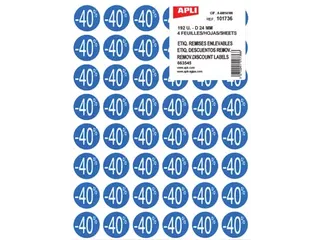 Agipa Kortinglabel -40% blauw 192 stuks verwijderbaar - 1