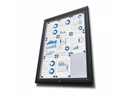Vergrendelbaar vitrine mededelingenbord Outdoor 9xA4 Zwart