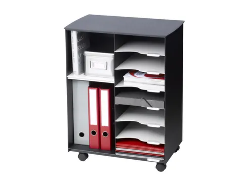 transportwagen,HxBxD 699x545x335mm,7vakken,romp grijs/zwart