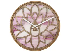 Wandklok Nextime dia 40cm Roze Hout Lotus
